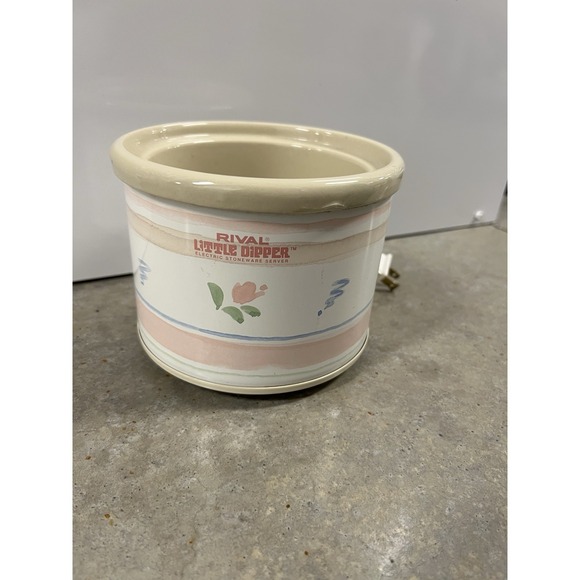 Rival Other - Rival Crockpot - Little Dipper - Pastel Floral Design - Vintage 1991 - No Lid